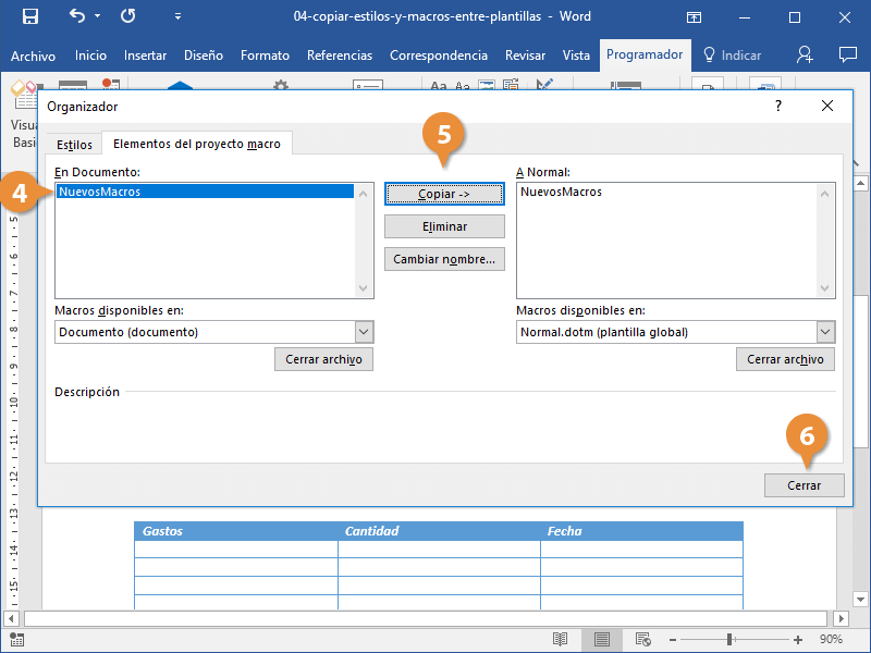 Copiar Estilos y Macros Entre Plantillas