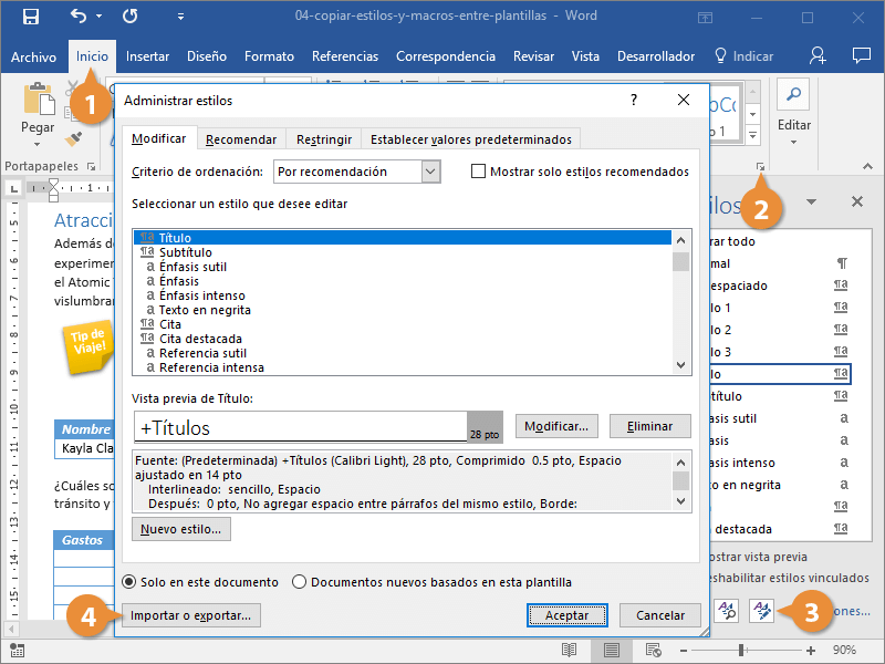 Copiar Estilos y Macros Entre Plantillas