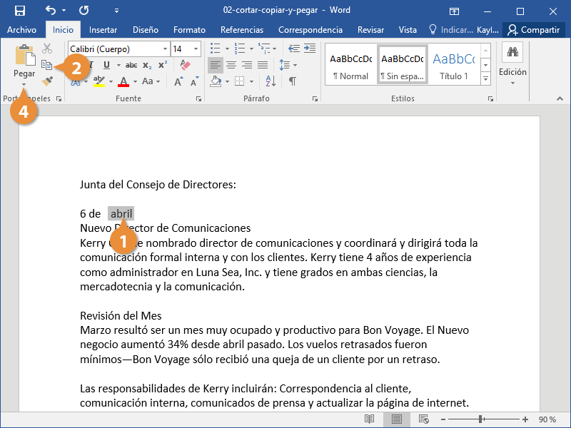 Copiar, cortar y pegar