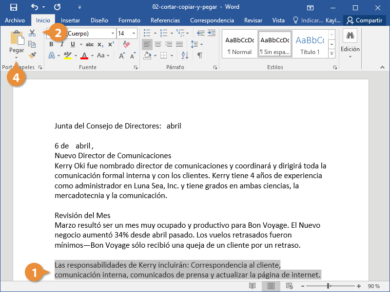Copiar, cortar y pegar