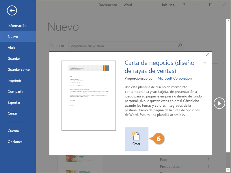 Crear nuevos documentos