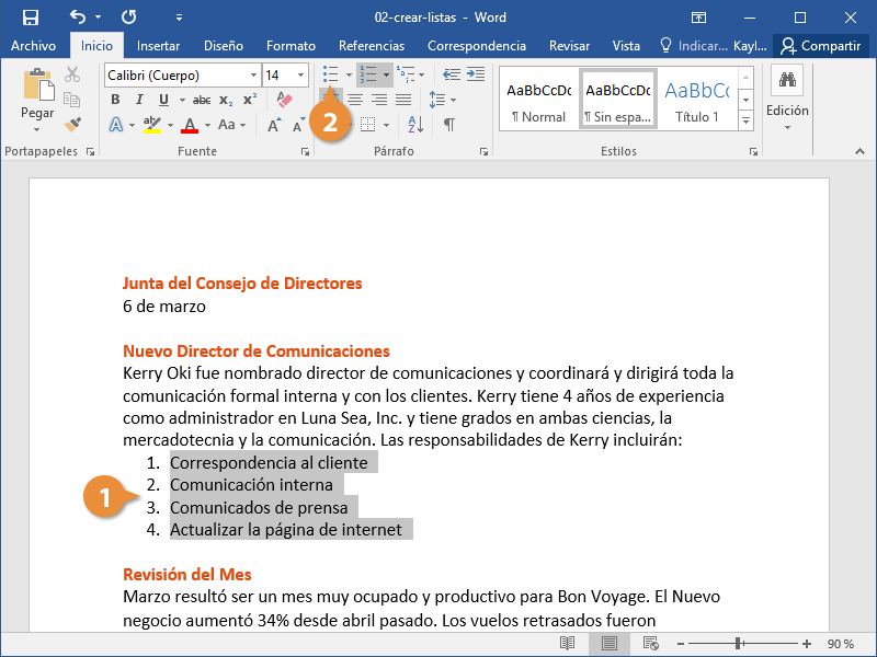 Crear listas