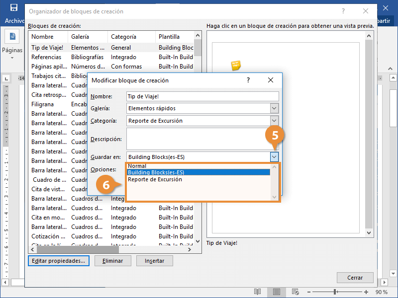 Crear y Utilizar Bloques de Creación