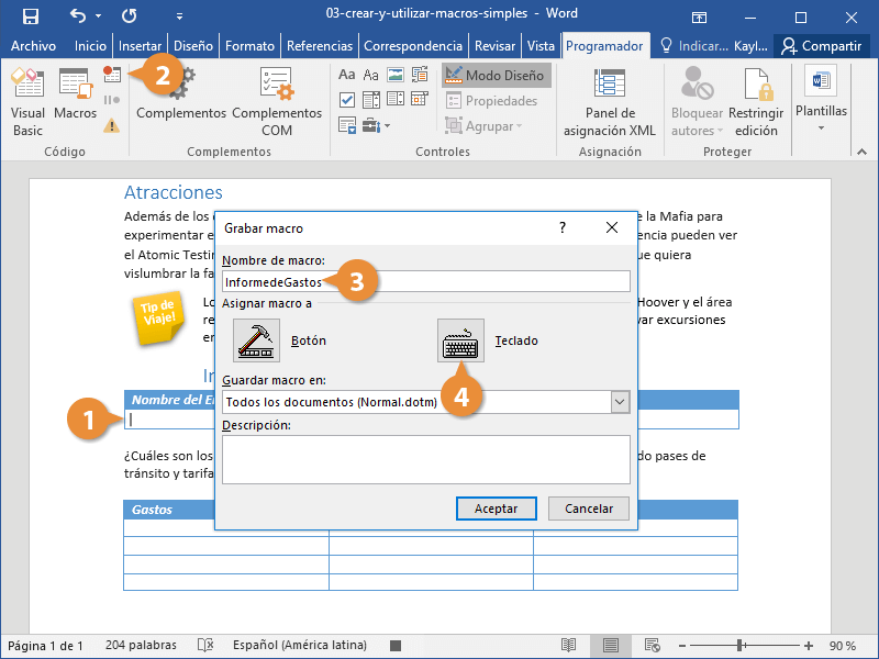 Crear y Utilizar Macros Simples