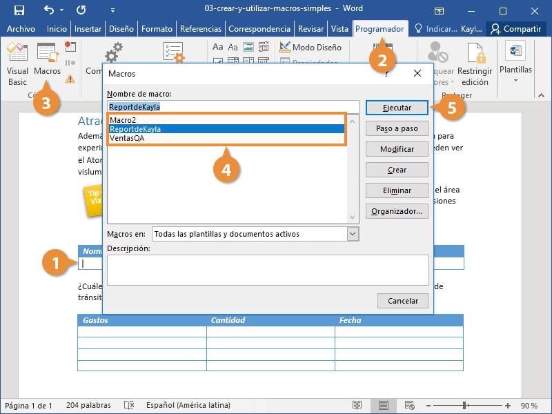 Crear y Utilizar Macros Simples 