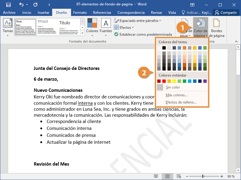 Elementos de Fondo de Página | CustomGuide