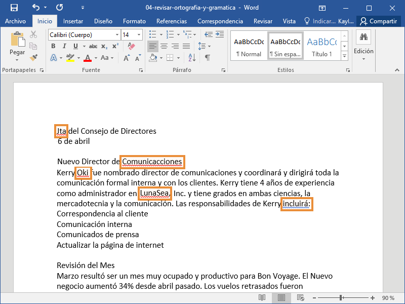 Revisar Ortografía y Gramática