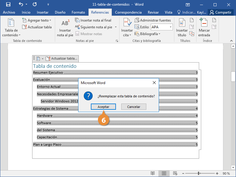 Tabla de Contenidos