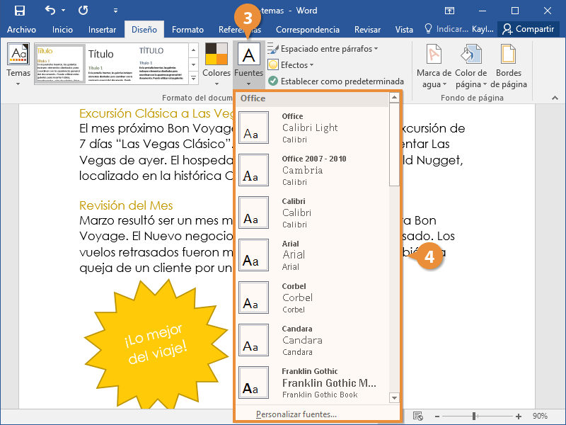 Temas en Documentos de Word