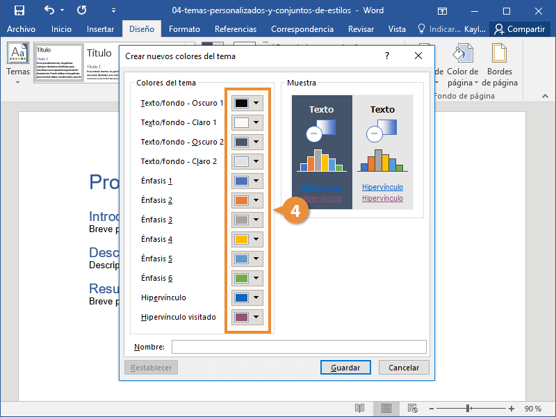 Temas Personalizados y Conjuntos de Estilos en Documentos de Word
