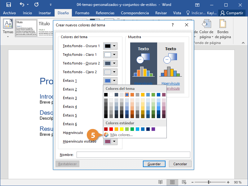 Temas Personalizados y Conjuntos de Estilos en Documentos de Word