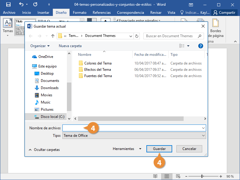 Temas Personalizados y Conjuntos de Estilos en Documentos de Word