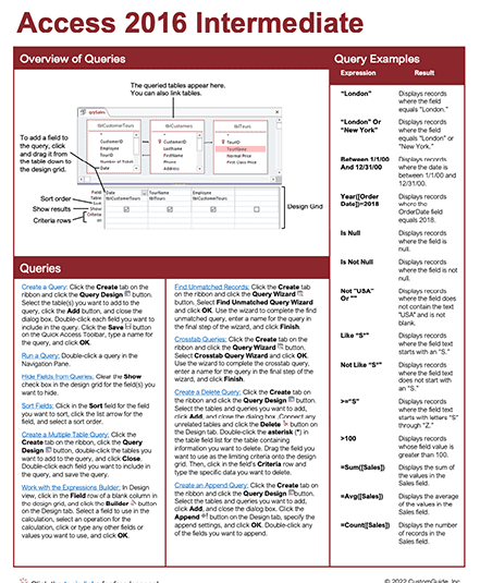 Access 2016 Intermediate