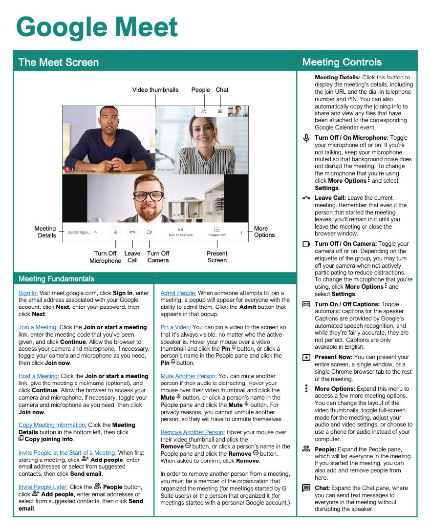 Google Meet Quick Reference