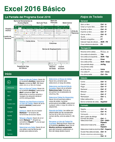 Guía Rápida de Excel 2016 Básico