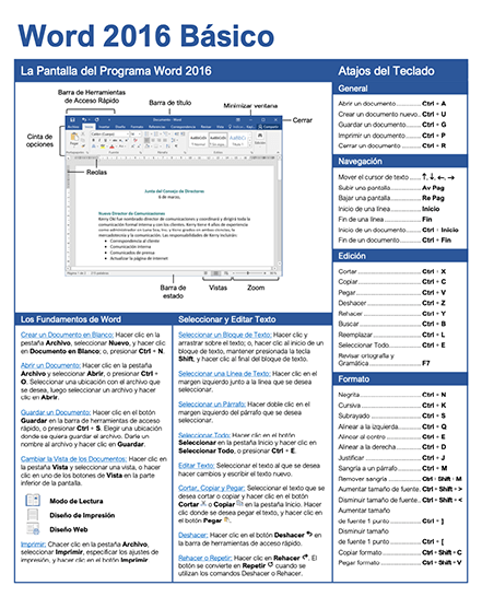 Guía Rápida de Word 2016 Básico