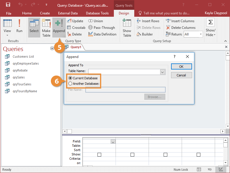 Create an Append Query