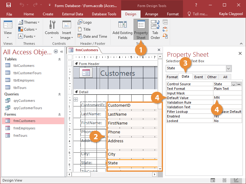 Change a Control's Default Value