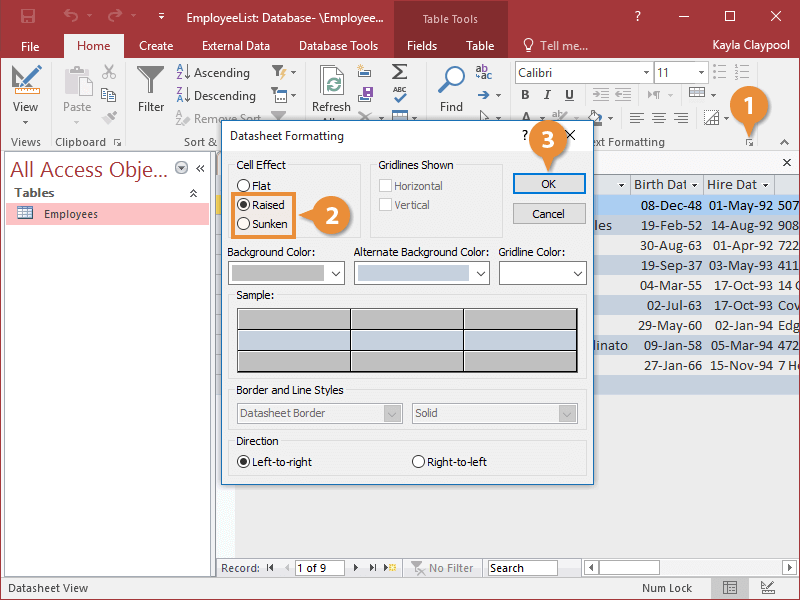 Change Gridlines and Cell Effects