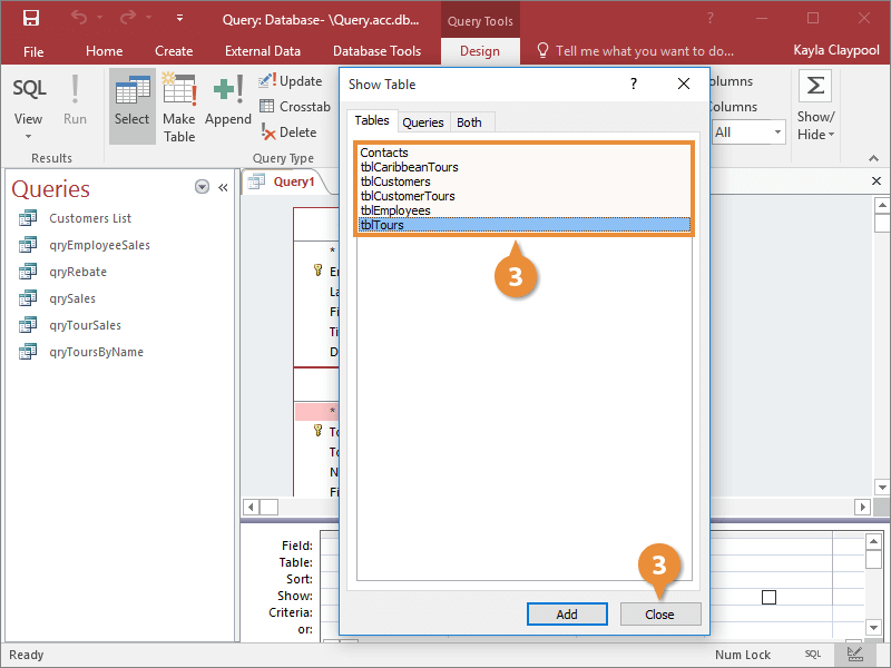 Create a Multiple Table Query