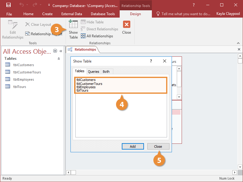 Create Relationships Between Tables