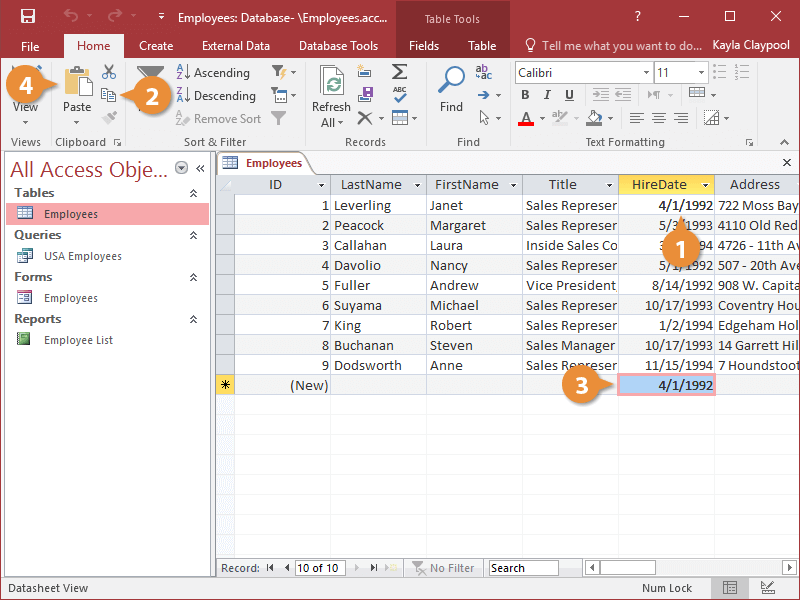 Cut, Copy, and Paste Data