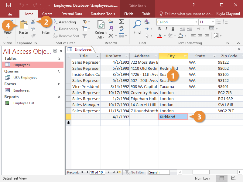 Cut, Copy, and Paste Data