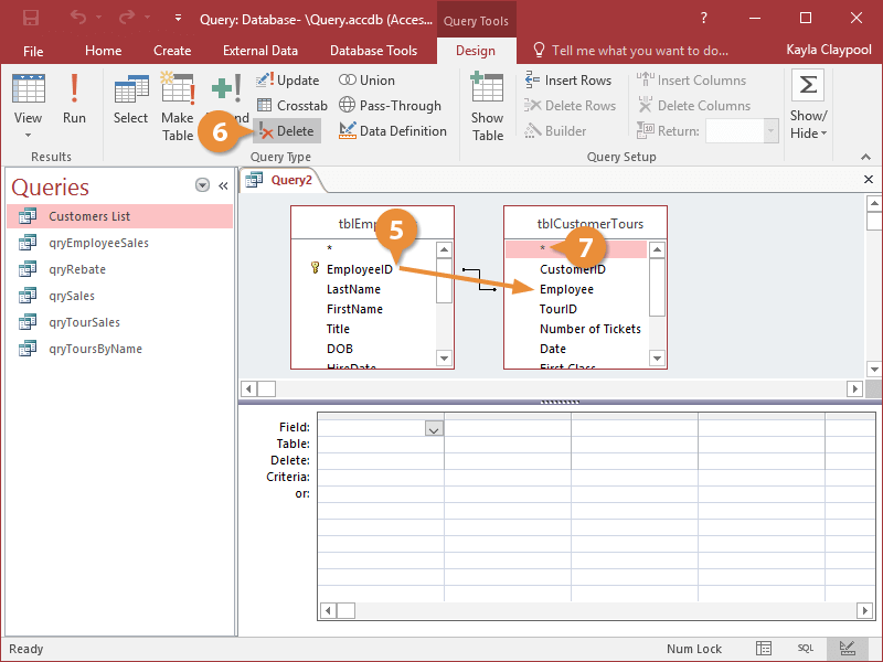 Create a Delete Query