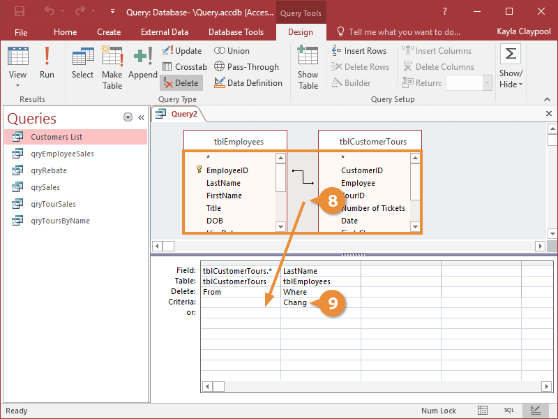 Create a Delete Query