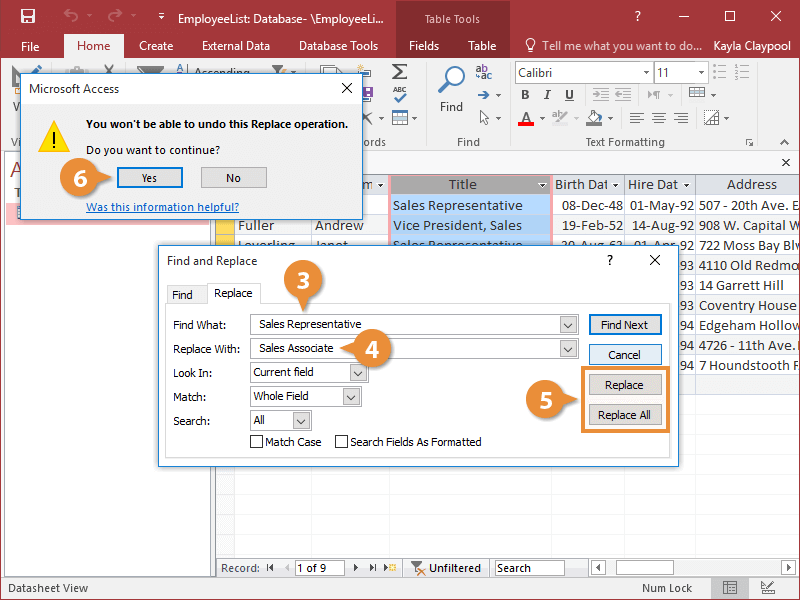 Find and Replace Data