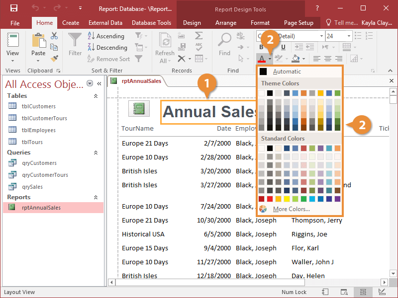 Change Font Color