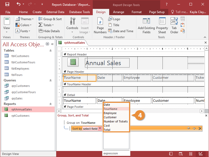 Work with the Group, Sort, and Total Pane