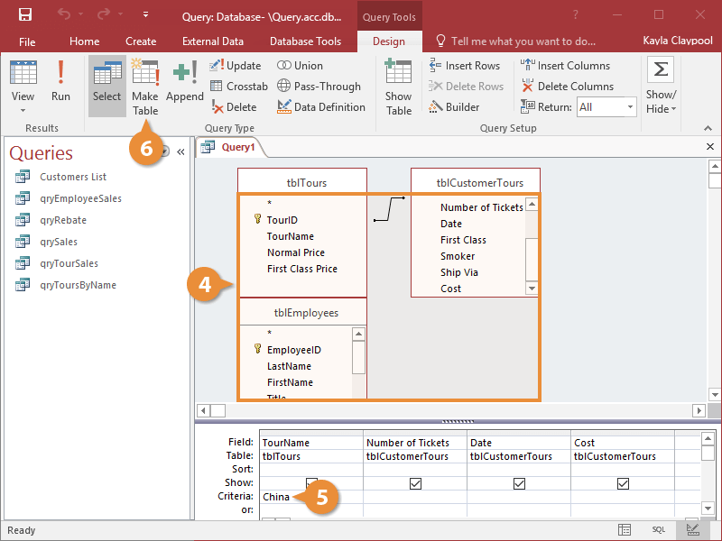 Create an Make-Table Query