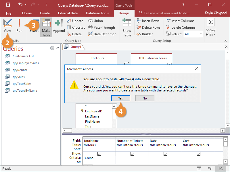 Create a Make-Table Query