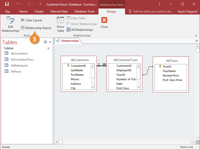 Print the Relationship Window