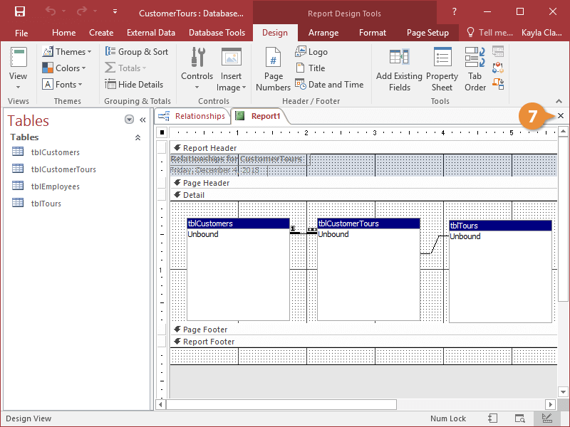 Print the Relationship Window