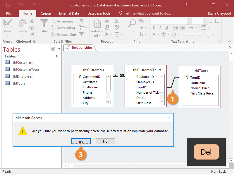 Print the Relationship Window