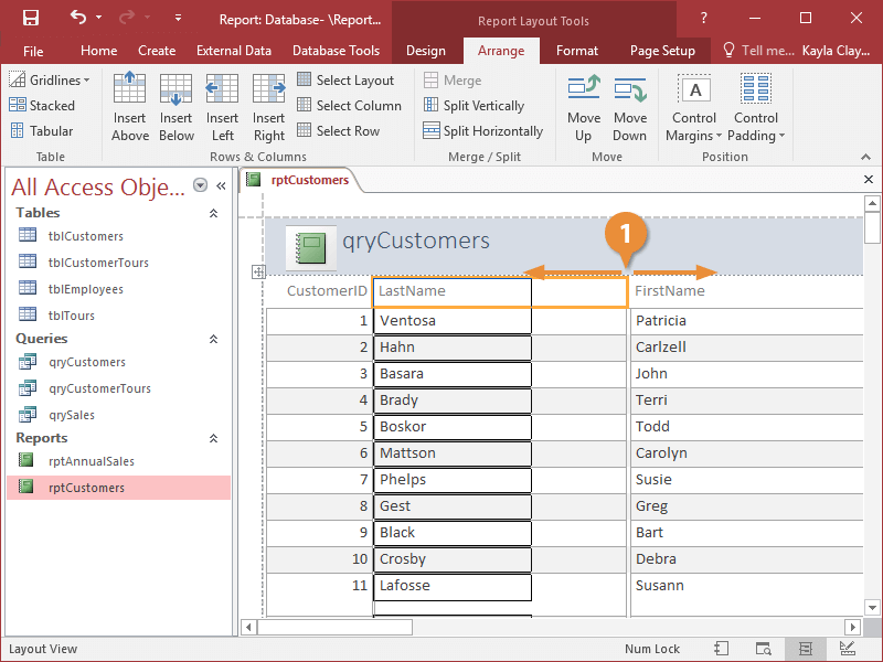 Resize a Column