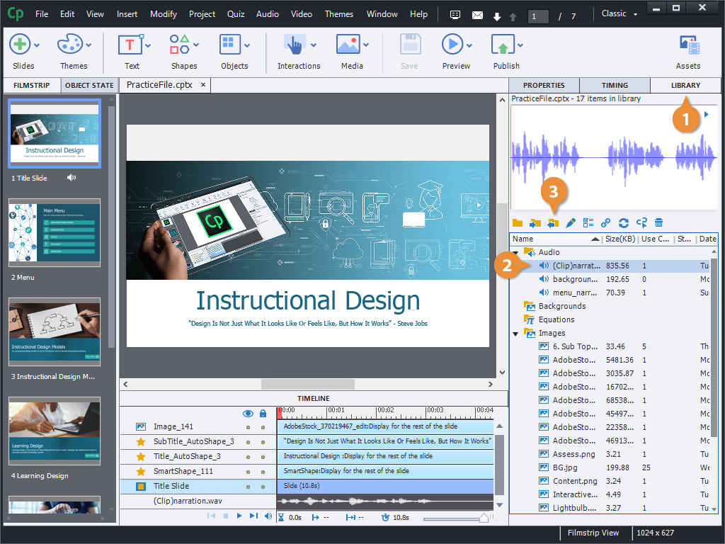 Export Audio from the Library