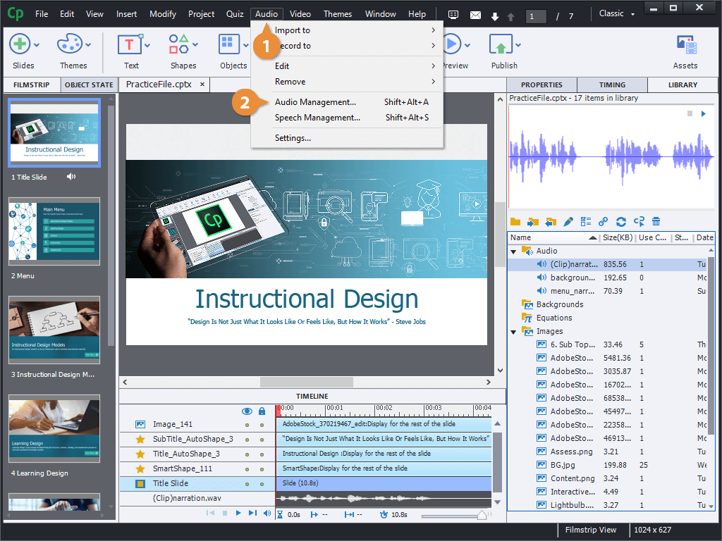 Export Audio from Audio Management