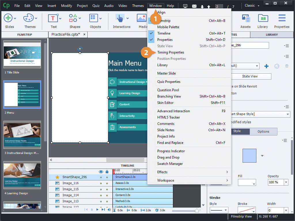 Modify an Object's Timing