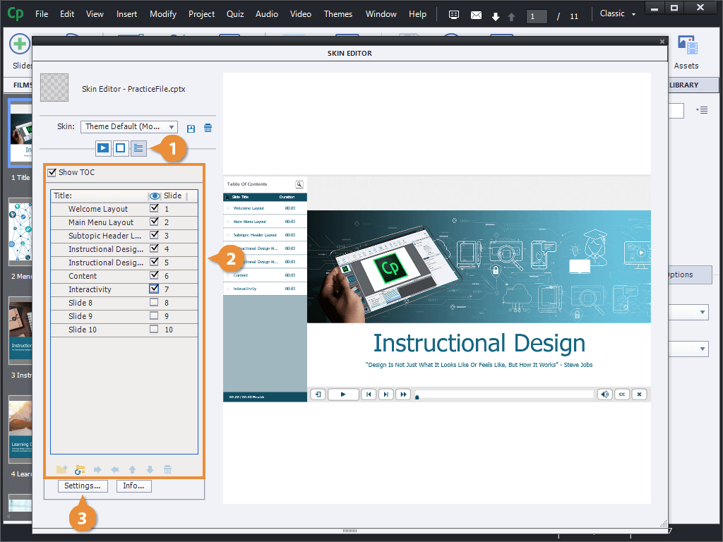 Edit the Table of Contents