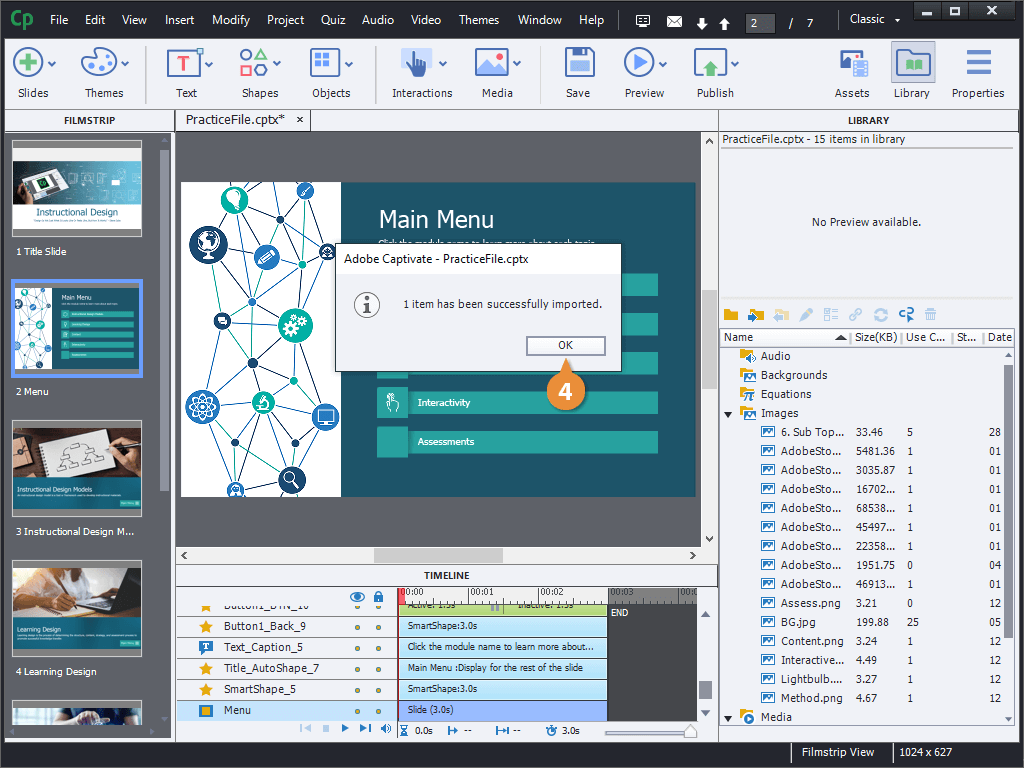 Insert Assets into a Library