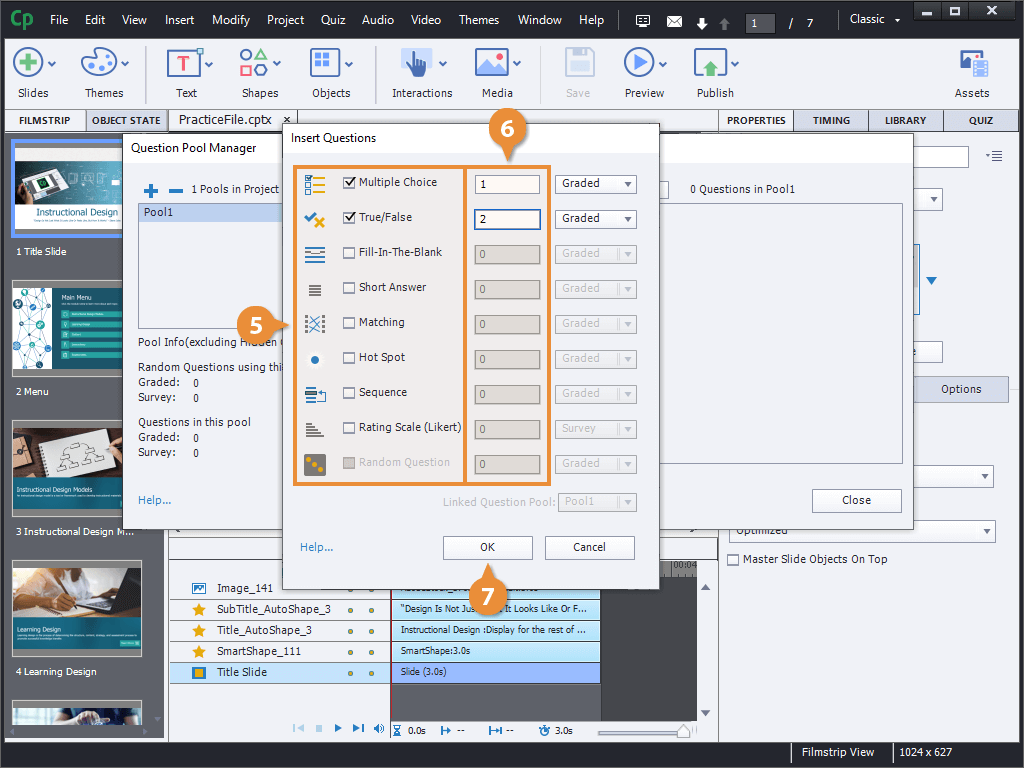 Add Questions to a Pool