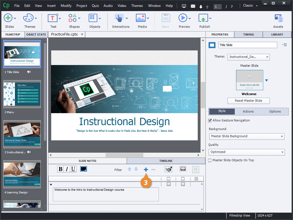 Display and Enter Slide Notes