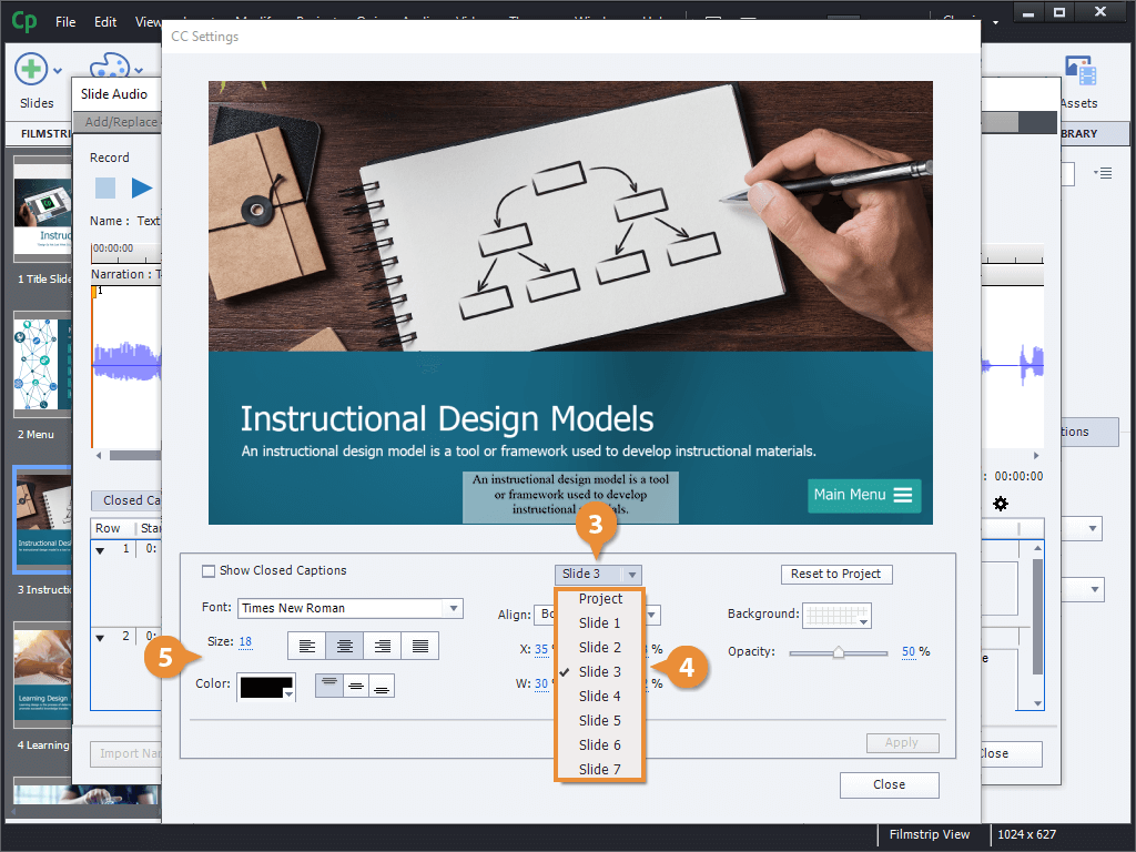 Customize Closed Caption Appearance