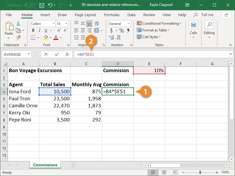 Absolute and Relative References