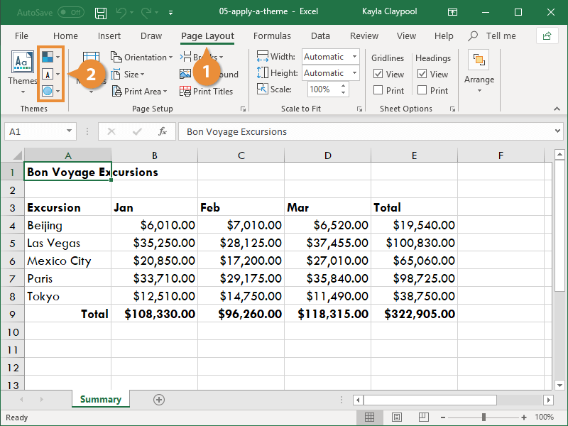 How to Change a Theme in Excel | CustomGuide