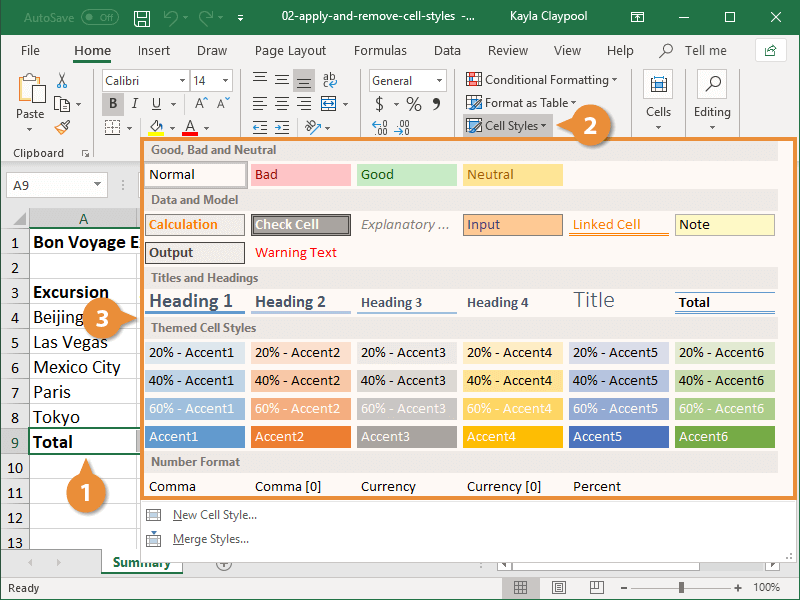 How to Apply Different Styles to a Cell in a Spreadsheet using