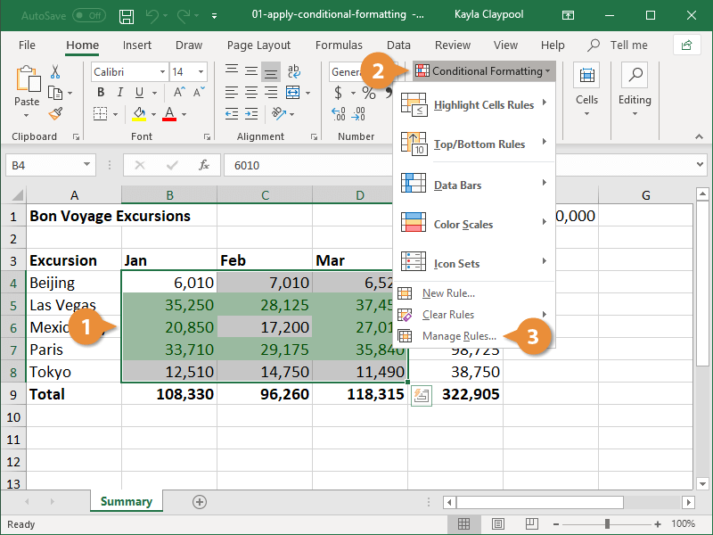 Apply Conditional Formatting